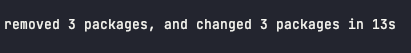Output after deduping dependencies showing that 3 have been removed and 3 changed